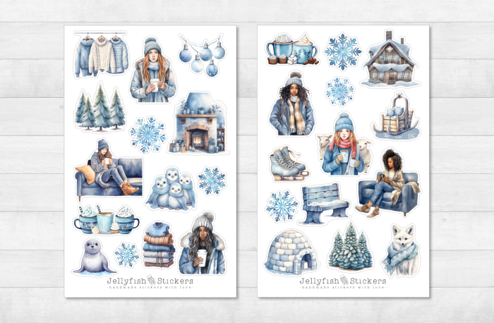 Gemütlicher Winter Sticker Set